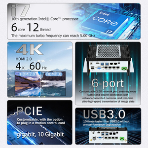 Nueva Mini PC Industrial Intel Core I7 de Doble Núcleo, SSD, DDR4, Enchufes US/AU, Mini Computadora con Gráficos Integrados para PLC, HMI, SCADA - Product Image 4
