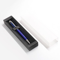 Stock prêt boîte de papier à fenêtre transparente givrée boîte-cadeau d'emballage de papeterie étui à stylo noir étui à crayons bon marché et élégant