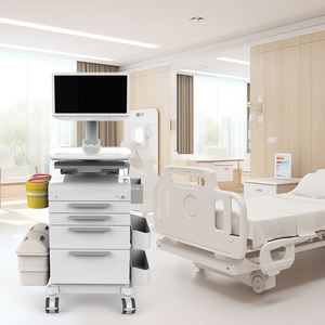 आधुनिक औद्योगिक डिजाइन अस्पताल कार्ट मूक पहियों मेडिकल कंप्यूटिंग ट्रॉली के साथ मॉनिटर माउंट एल्यूमीनियम एब्स धातु - Product Image 1