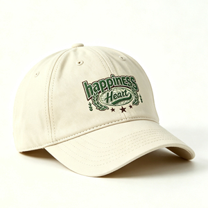 หมวกเบสบอลผ้าฝ้าย 6 แผงพร้อมงานปักรูปหัวใจแห่งความสุข หมวกกันแดดแบบปรับได้น้ำหนักเบาสำหรับกีฬากอล์ฟ วิ่ง และกีฬากลางแจ้ง - Product Image 3
