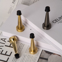 Butée de porte en laiton, protection de porte, bronze vert foncé, design anti-collision, style traditionnel, facile à installer pour chambre, cuisine, salle de bain