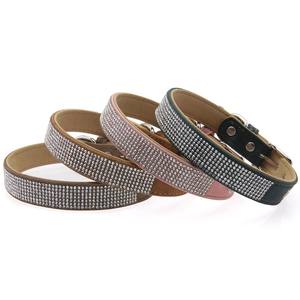 Collar para Perro de Cuero Artificial con Brillantina Rosa Esmerilada Retro, Resistente al Desgaste, con Diamantes de Imitación para Perros Pequeños - Product Image 3