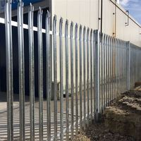 Valla de seguridad de empalizada galvanizada de triple punta pálida antirrobo