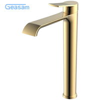 Robinet de lavabo haut noir brossé GEASAM OEM, mitigeur monocommande pour salle de bain