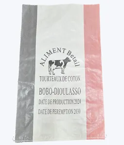 Precio de fábrica barato personalizado impreso PP tejido sacos 50kg Eco polipropileno tejido bolsa con zig-zag superior