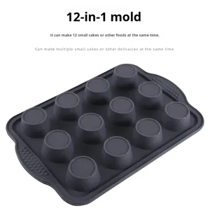 Одноразовая силиконовая форма Hongyu с 1 ячейкой – универсальная форма для выпечки кексов, маффинов, желе и пудингов, гибкая, антипригарная, удобная в использовании - Product Image 2