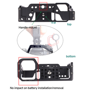 Jaula de Video Profesional OEM/RingTeam para <span class=keywords><strong>Sony</strong></span> <span class=keywords><strong>A7III</strong></span> A7RIII A9, Compatibilidad Universal, Orificios de Rosca de 1/4 y 3/8, Soporte de Zapata Fría - Product Image 4