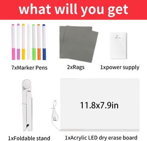 Pizarra de Escritorio LED con Soporte, Blanca, Transparente, para Escribir, con Lámpara, Borrable, Acrílica, de Borrado en Seco, CRI 90, de Fábrica, OEM - Product Image 2