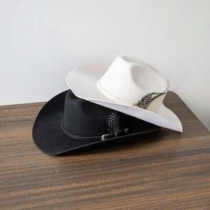 Sombrero de vaquero vintage de lujo al por mayor, de alta calidad, personalizado, estilo camuflaje, de fieltro, con banda de plumas, para hombre, ideal para fiestas, de lana australiana. - Product Image 1