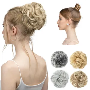 SARLA Synthetic Summer Updo Hairstyles Wholesale Hair Donut Bun Curly Elastic Easy Messy Extensions Hair Chignon For Women