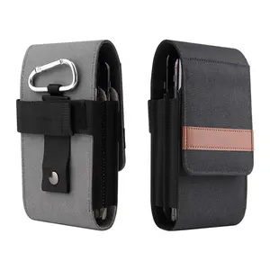 Men's Oxford Cloth Mobile Phone Waist bag, Father Multifunctional Wallet Waist Belt Hanging Buckle Shoulder Bag for Accessories