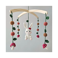 Usine Personnalisé Amigurumi Animal Accessoire Crochet Lapin Animaux Lit Cloche Suspendus Crochet Tricot Jouets pour Bébé
