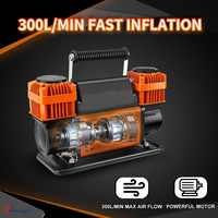 Compresseur d'air portable 4x4 de haute qualité à double cylindre en plastique avec manomètre à aiguille 12V pour tout-terrain