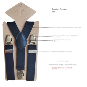 <span class=keywords><strong>Bretelle</strong></span> Elastiche a Tre Clip per Bambini da 2,5 CM, Modello a Y, per Pantaloni da Ragazzi e Ragazze, Disponibili in Magazzino - Product Image 3