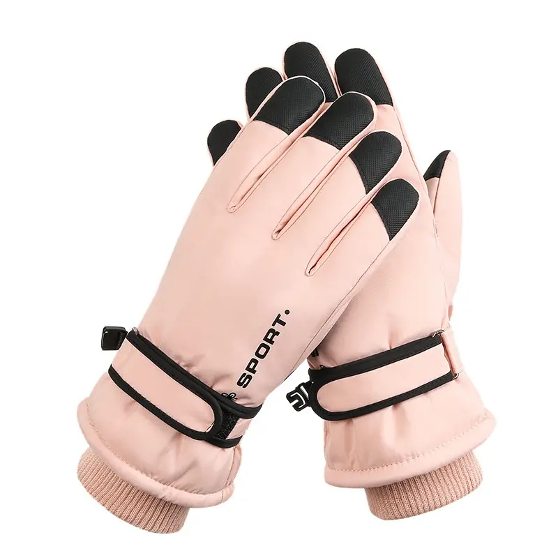Guantes de esquí deportivos personalizados de alta calidad de fábrica BSCI para hombres guantes impermeables a prueba de viento para mujeres