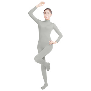 Atm118 Chất lượng cao Giao hàng nhanh chóng sáng bóng Nylon Spandex phụ nữ cô gái dài tay áo đen ba lê <span class=keywords><strong>unitard</strong></span> - Product Image 6