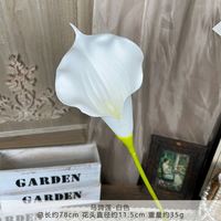 LO-79 Vente en gros de fleurs artificielles Calla Lily blanches de grande taille (78 cm) au toucher réel pour le Nouvel An, les mariages et la décoration de la maison