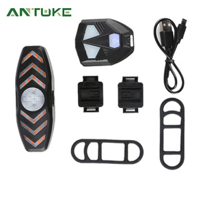 Feu arrière de vélo à télécommande sans fil, clignotant LED avec chargeur USB, pour vélos de montagne, coque noire en ABS - Product Image 3