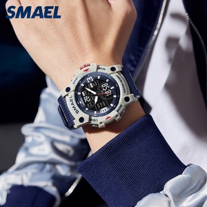 Reloj Deportivo Cronógrafo SMAEL 8117 Resistente al Agua, Reloj de Pulsera Electrónico Analógico-Digital Luminoso con Alarma, Correa de TPU para Buceo - Product Image 6