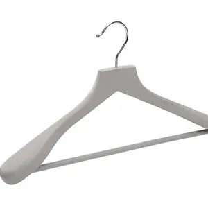 Hanger Hook Grey Color Lotus Wood Jacket Hanger With Chrome Hook