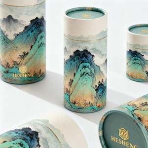 Tubo <span class=keywords><strong>de</strong></span> Papel <span class=keywords><strong>de</strong></span> Lujo Personalizable <span class=keywords><strong>de</strong></span> Tres Piezas para Te Cajas Redondas con Logotipo en Hot Stamping y Tamano Personalizado - Product Image 6