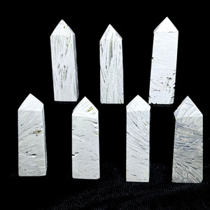 All'ingrosso pietra di cristallo naturale lucido obelisco punto bianco messicano agata torre per i regali - Product Image 3