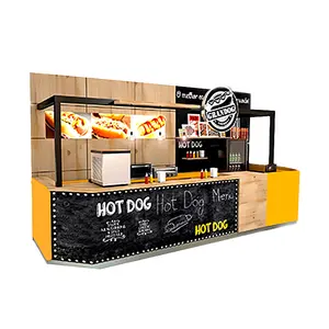 Beautiful design for hot dog stand | shopping mall snack kiosk | fashionable style for fast food booth