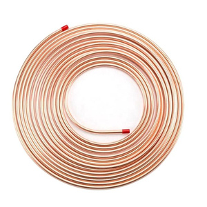 Tube de <span class=keywords><strong>cuivre</strong></span> sans soudure C11000 C12200 ASTM en rouleau pour climatiseur 5/<span class=keywords><strong>8</strong></span> 	 Bobine de <span class=keywords><strong>tuyau</strong></span> en <span class=keywords><strong>cuivre</strong></span> pour crêpière avec traitement de découpe - Product Image 1