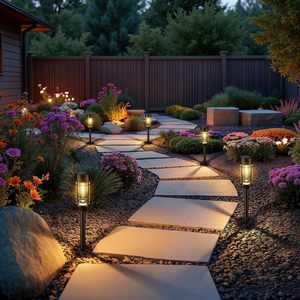 Lampes solaires d'extérieur étanches 3 en 1 améliorées, lampes solaires de paysage, lampes solaires de jardin, lampes solaires de chemin pour allée, pelouse, décoration de jardin - Product Image 4