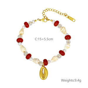 Pulsera Artesanal de Estilo Bohemio con Perlas de Agua Dulce y Conchas Coloridas, Chapada en Oro de 18K y Acero Inoxidable, para Mujer, Regalo - Product Image 5