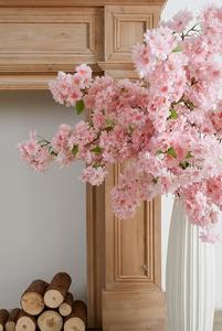 6 Rami <span class=keywords><strong>di</strong></span> Fiori <span class=keywords><strong>di</strong></span> Ciliegio Artificiali, Composizione Floreale Alta in Seta per Decorazioni Casa e Centrotavola Matrimonio (Rosa) - Product Image 5