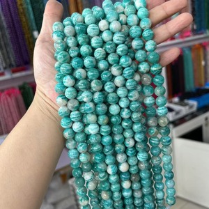 Perline Rotonde in Amazzonite Naturale Russa da 6/8/10mm, Cristalli Curativi per l'Equilibrio Emotivo, Forniture per Creazione di Gioielli Fai-da-Te - Product Image 2