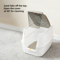 Bac à litière pour chat extra-large facile à nettoyer en PP, entièrement fermé, accessoires pour toilettes pour chat, fournitures pour animaux de compagnie