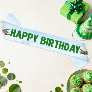 Écharpe d'<span class=keywords><strong>anniversaire</strong></span> Alligator pour garçons, décorations de fête <span class=keywords><strong>Crocodile</strong></span>, écharpe Joyeux <span class=keywords><strong>Anniversaire</strong></span> pour animaux de la jungle, reptiles, crocodiles, alligatrices - Product Image 2