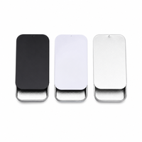Boîte en métal coulissante en fer blanc mat avec logo personnalisé imprimé pour emballage de bonbons à la menthe, parfum solide, baume à lèvres, maquillage
