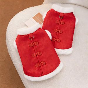 Nieuw Binnen Nieuwjaar Kat Hond Tang Pak Winter Rood Zacht Dik Warm Vest Voor Honden - Product Image 4