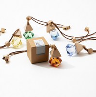 Diffuseur de parfum pour voiture, modèle ornement suspendu, flacon en verre cristal, désodorisant automobile, aromathérapie