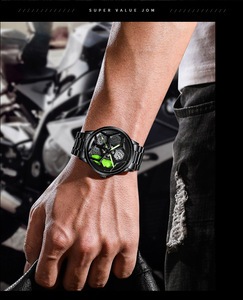 Reloj <span class=keywords><strong>de</strong></span> Pulsera <span class=keywords><strong>de</strong></span> Cuarzo para Hombre con Logotipo Personalizado, Esfera Giratoria 3D Hueca, Estilo Modificado Todoterreno, Resistente al Agua - Product Image 3