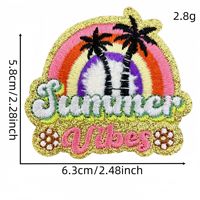 Patch thermocollant en chenille brodé, motif Dauphin, Tortue, Coquillage de plage, avec paillettes dorées, ambiance estivale