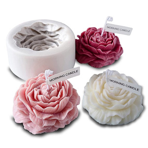 Vela de resina de peonía rosa de flor grande 3D, molde de silicona para pastel de resina, fabricación de velas de arcilla, suministros para manualidades, moldes de peonía - Product Image 4