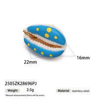 Manna plaqué or classique enfants océan plage drôle peint à la main coquille naturelle bricolage acier inoxydable bijoux accessoires breloques