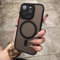 Nouvelle coque magnétique transparente noire pour iPhone 17 16 15 14 13 12 11 Pro Max, compatible avec la charge sans fil, en acrylique rigide, protection intégrale