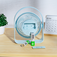 Ventilateur de circulation d'air rechargeable de 6 pouces avec batterie remplaçable Ventilateur de table portable et mural avec lumière LED