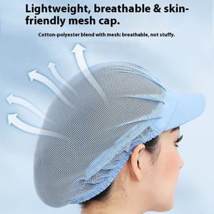 หมวกเชฟกันน้ำมันกันฝุ่นน้ำมันดีไซน์ตาข่ายระบายอากาศสำหรับอาหารแบบลำลองสำหรับใช้ในห้องครัวโรงอาหาร - Product Image 4