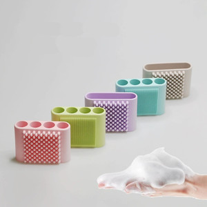 Double Sides Silicone Washing Brush Pot Pan Sponge Scrubber, Bathroom Wash Cleaning Houseware - Product Image 1