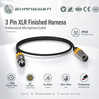 Câble de microphone professionnel IP65 extérieur 3 broches XLR mâle vers femelle avec faisceau de câblage fini, contacts en alliage de cuivre plaqués or