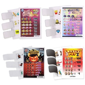 Cartes à tirer personnalisées, impression recto-verso, billets colorés recyclables, cartes de haute qualité, avec languette à tirer imprimée - Product Image 1