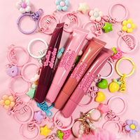 Crème lipgloss met sleutelhanger, schattige shimmer, glanzende hydraterende lipbutter, hoge pigmentatie, zonnebescherming, fruit smaak lipbalsem