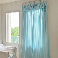 Voilage uni à volants semi-transparent filtrant la lumière, plusieurs couleurs, pour la décoration de chambre et de salon