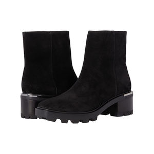 חדש אופנה מגפי נשים של ראש עגול עבה סוליות מקרית קרסול מגפי קטן רטרו תפרים עבה העקב צד רוכסן עירום מגפיים - Product Image 2